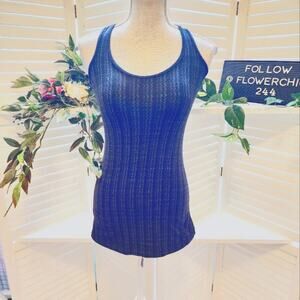 LULULEMON HERRINGBONE BLUE/BLACK RACERBACK SIZE XS